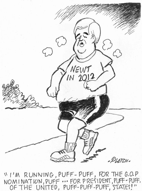 'I'm running,puff-puff,for the G.O.P nomination,puff...,for President,puff,puff,of the United,poff,puff,puff,States!'