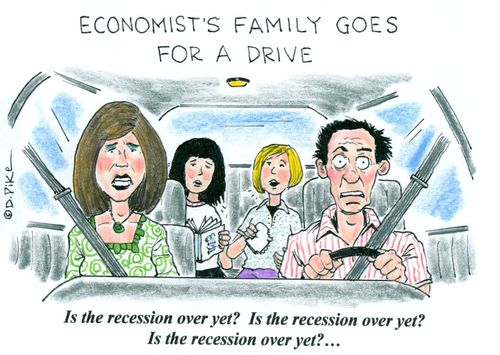 Kids ask repetitively: 'Is the recession over yet?'