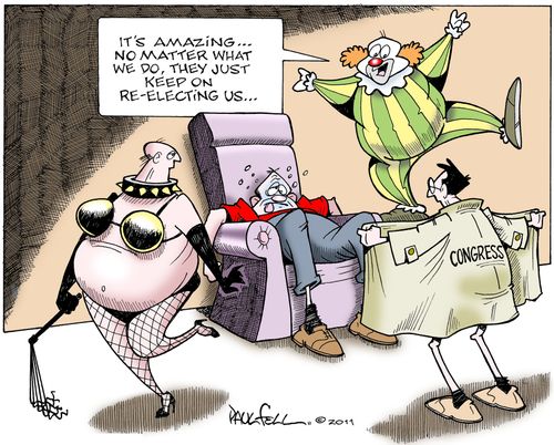 "It's amazing...no matter what we do. They just keep on re-electing us..."
