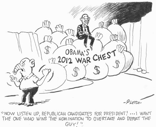 'Now listen up, Republican candidates for President!...I want the one who wins the nomination to overtake and defeat the guy!'