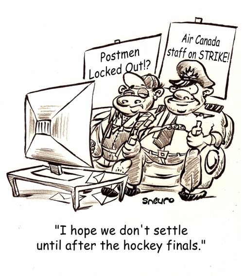 I hope we don't settle until after the hockey finals.