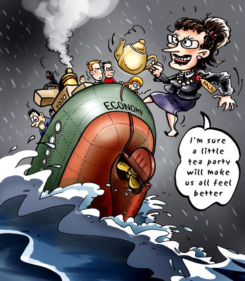 Sinking Economy while having a Tea Party.