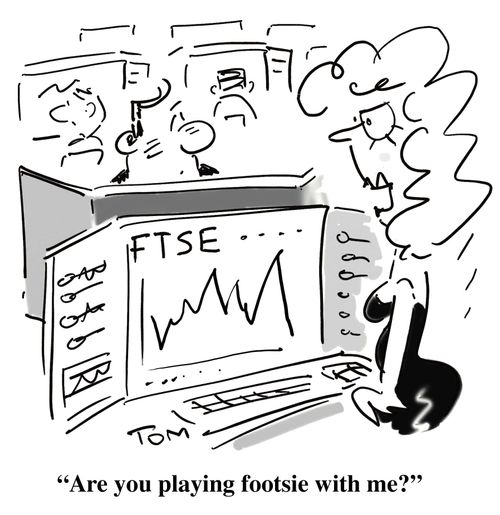 "Are you playing footsie with me?"