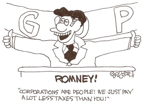 Romney: 'Corporations are people!  We just pay a lot less taxes than you!'