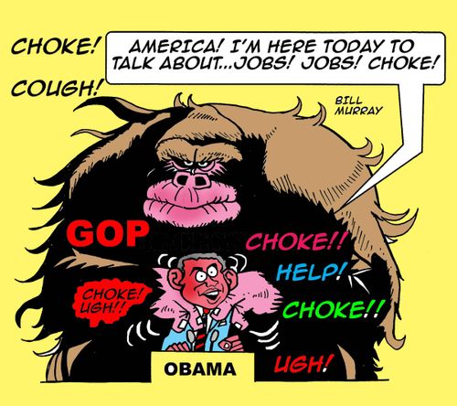 America! I'm here today to talk about...Jobs! Jobs!...Choke!