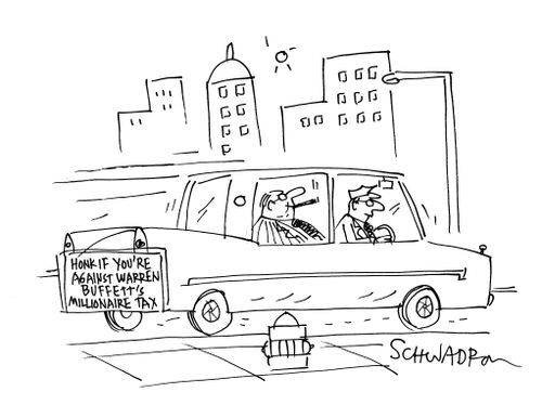 Honk if you're against Warren Buffett's millionaire tax.