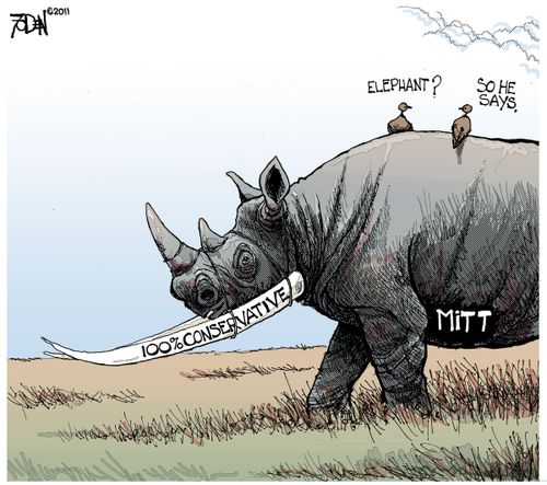 Mitt Romney  is a Rhino Disguised as an Elephant: 100% Conservative.