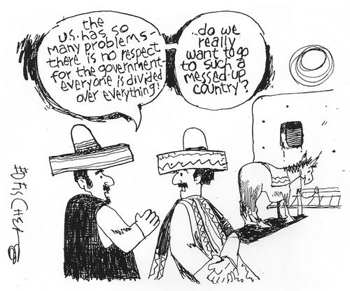 'The U.S. has so many problems - there is no respect for the government - everyone is divided over everything!'