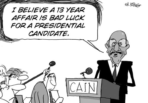 'I believe a 13 year affair is bad luck for a pesidential candidate.'