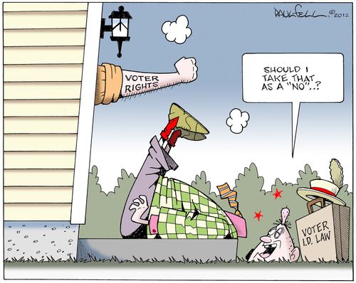 Voter Rights Punch Voter I.D. Law.