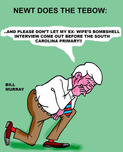 '...And please don't let my ex-wife's bombshell interview come out before the South Carolina primary!!'