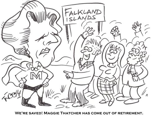 'We're saved! Maggie Thatcher has come out of retirement.'
