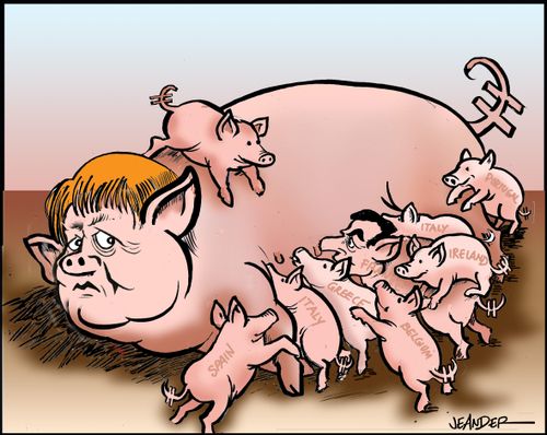 Germany and Merkel Feeding the Rest of Europe.
