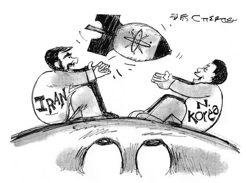 Iran and North Korea Play Catch with a Nuclear Bomb.