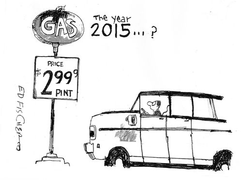 The year 2015. . .Gas: $2.99 a pint.