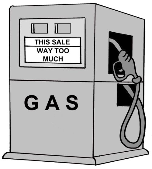 Gas Price Reads: Way Too Much.