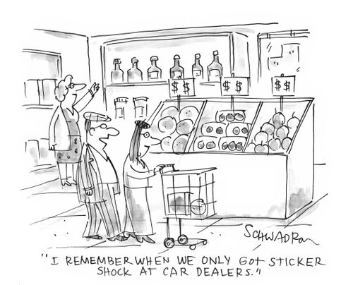 'I remember when we only got sticker shock at car dealers.'
