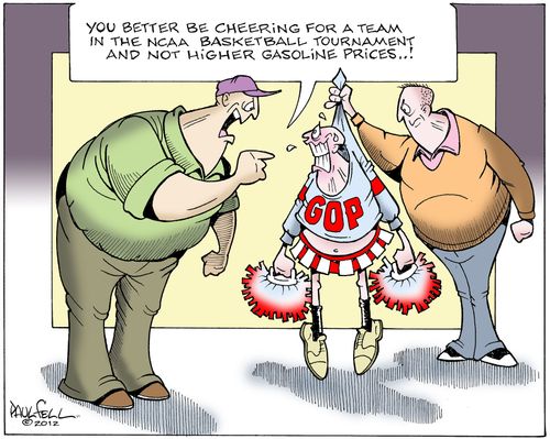"You'd better be cheering for a team...and not higher gasoline prices..!"