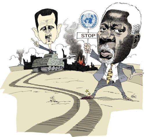 Kofi Annan and the UN say 'Stop' to al-Assad in Syria.