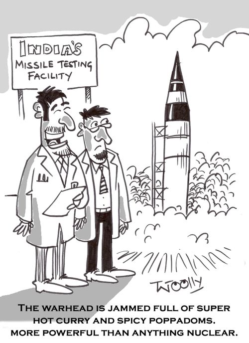 'The warhead is jammed full of super hot curry and spicy poppadoms. More powerful than anything nuclear.'