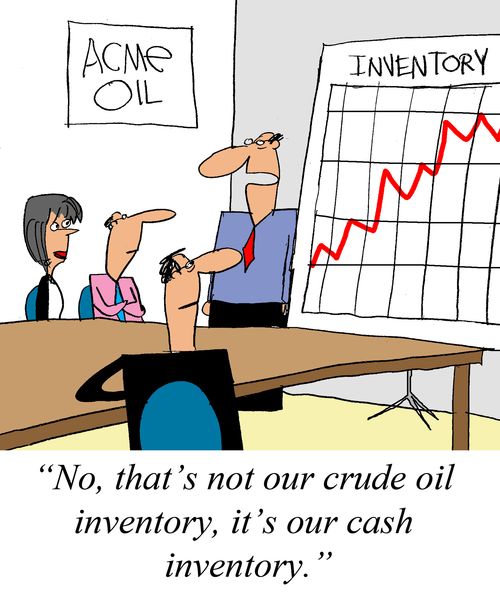 "No, that's not our crude oil inventory, it's our cash inventory."