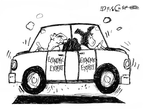 Democratic and Republican Economic Experts trying to drive in different directions.