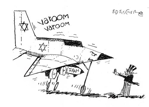 Uncle Sam tries to stop Israel attacking Iran.