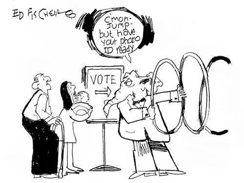 "C'mon - jump - but have your photo ID ready."