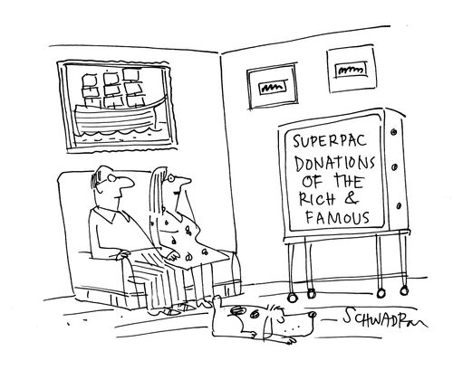 Superpac donations of the rich & famous.