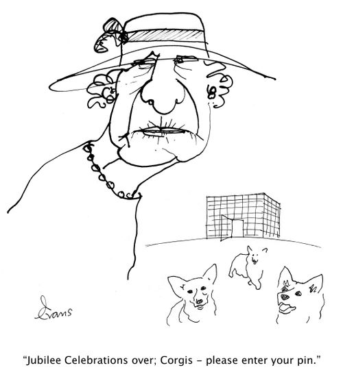 'Jubilee Celebrations over; Corgis - please enter your pin.'