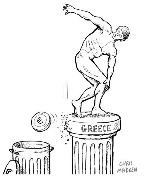 The Euro crisis in Greece.