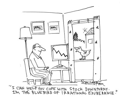 "I can help you with stock downturns. I'm the blueprint of irrational exuberance."