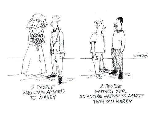2 people who have agreed to marry. . . 2 people waiting for an entire nation to agree they can marry.