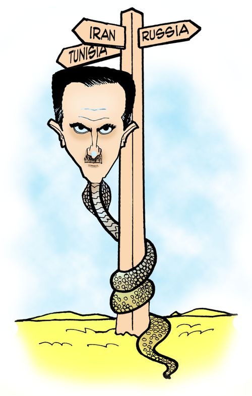President Bashir Al-Assad is offered asylum by three friendly countries.