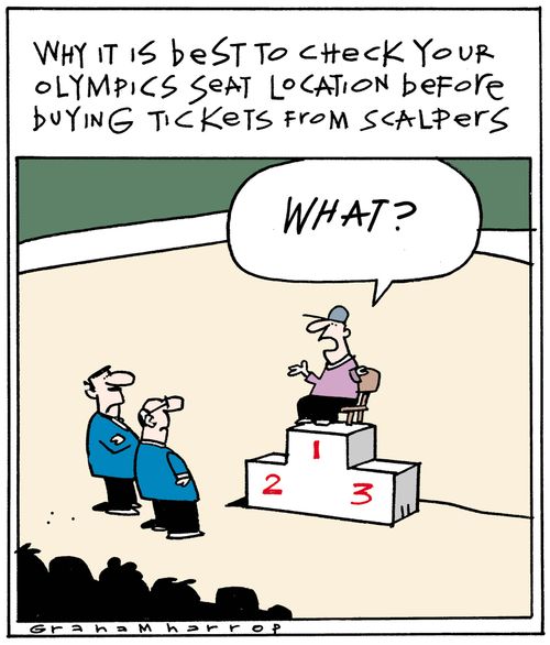 Why it is best to check your Olympics seat location before buying tickets from scalpers.