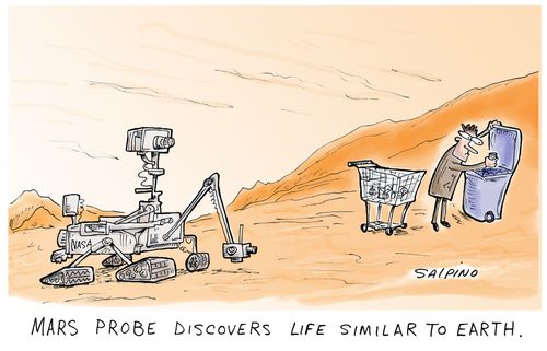 Mars probe discovers life similar to earth.