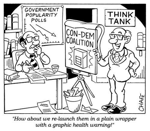 'How about we re-launch them in a plain wrapper with a graphic health warning!'