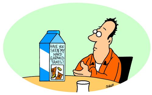 Milk Carton: Have you seen my hard earned taxes?