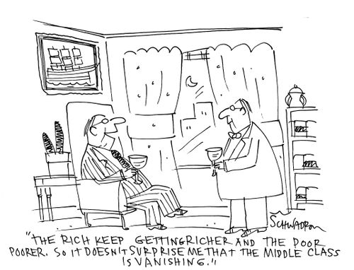 "The rich keep getting richer and the poor poorer. So it doesn't surprise me that the middle class is vanishing."