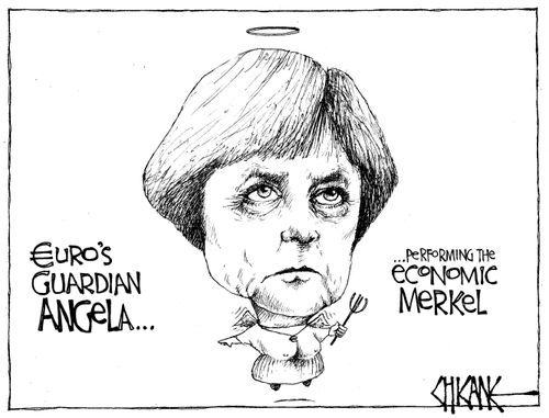 Euro's Guardian Angela. . .performing the economic Merkel.