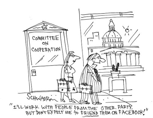 'I'll work with people from the other party, but don't expect me to friend them on facebook!'
