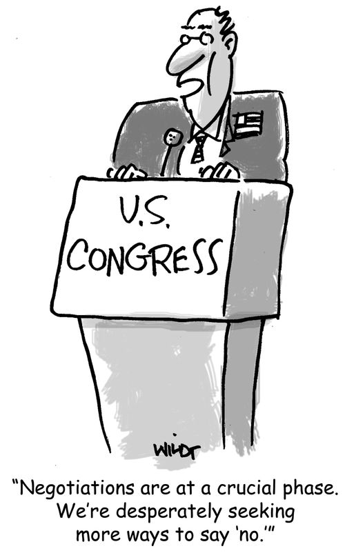 "Negotiations are at a crucial phase. We're desperately seeking more ways to say 'no'.''