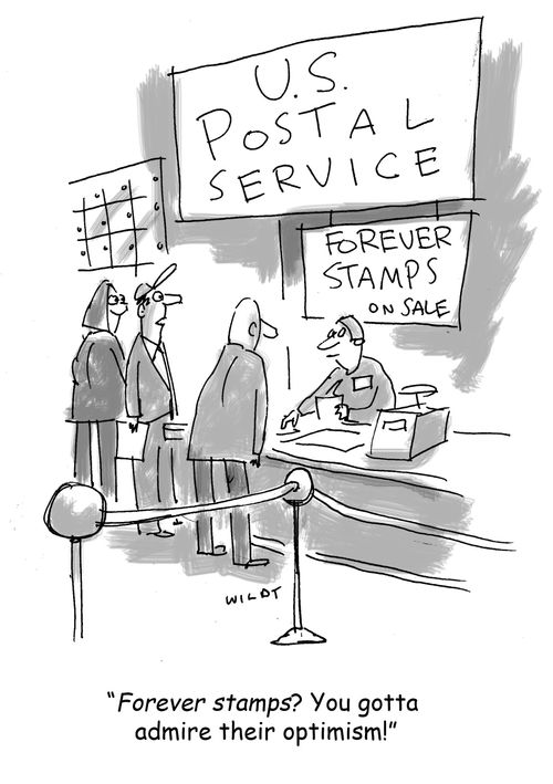 'Forever stamps? You gotta admire their optimism.'