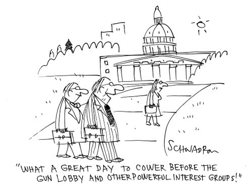 'What a great day to cower before the gun lobby and other powerful interest groups!'