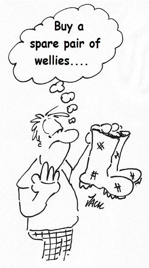 'Buy a spare pair of wellies...'