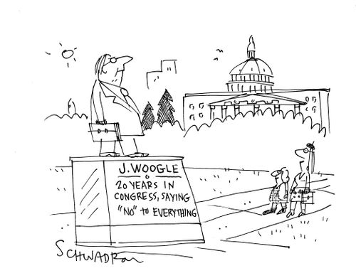 J. Woogle - 20 years in congress, saying 'no' to everything.