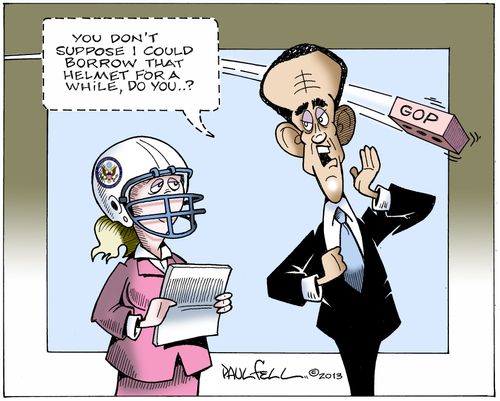 'You don't suppose I could borrow that helmet for a while, do you...?'