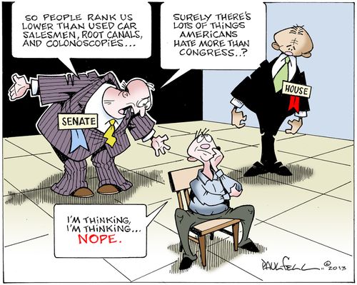'So people rank us lower than used car salesmen....surely there's a lot of things Americans hate more than congress?'
