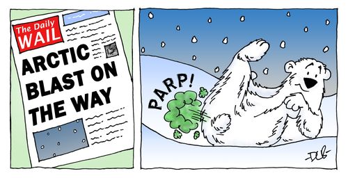 Arctic Blast on the Way: In the Arctic, a polar bear farts.