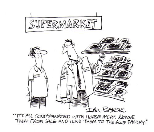 'It's all contaminated with horse meat. Remove them from sale and send them to the glue factory.'
